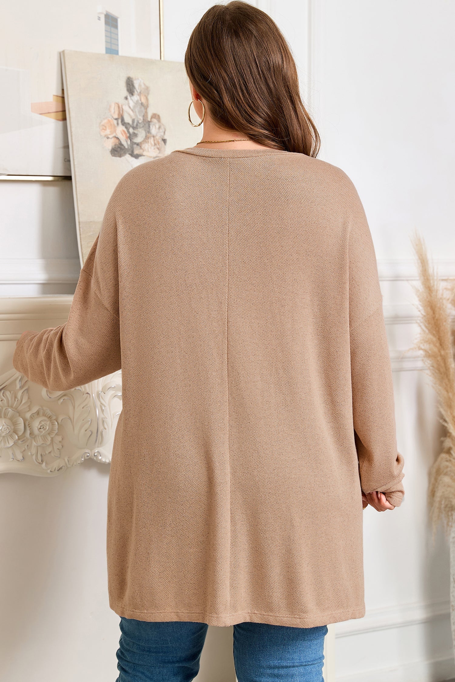 Abby Shoulder Knit Tunic PLUS Top