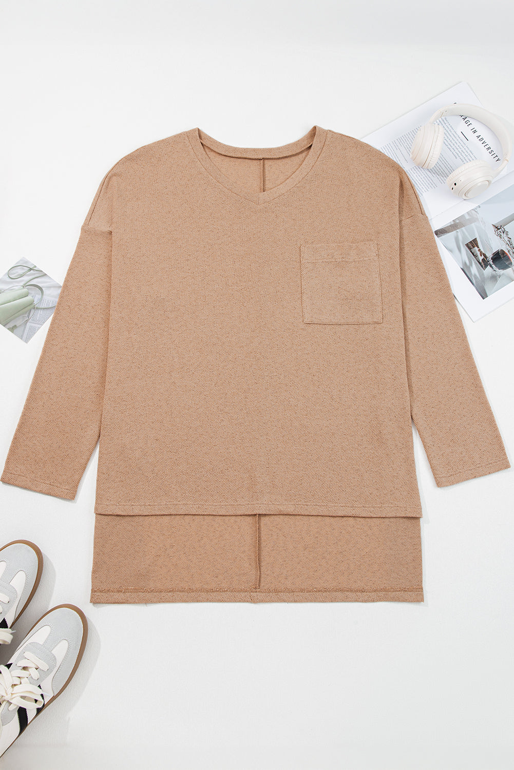 Abby Shoulder Knit Tunic PLUS Top