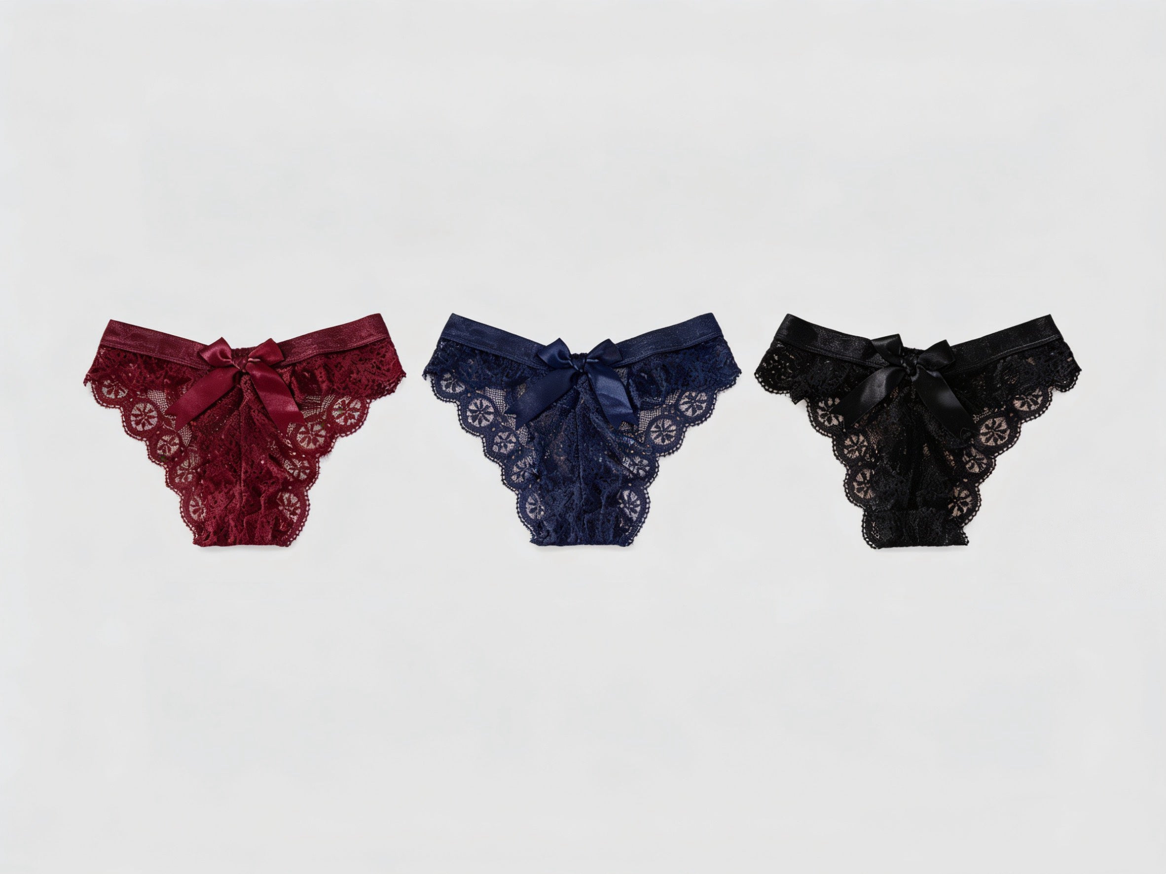 3 Pack Lace Bow Cheeky Panty